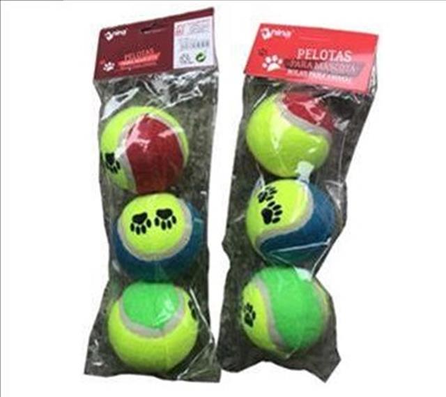 ACCESORIO MASCOTA PELOTAS TENIS 3 UDS 1937-501-03