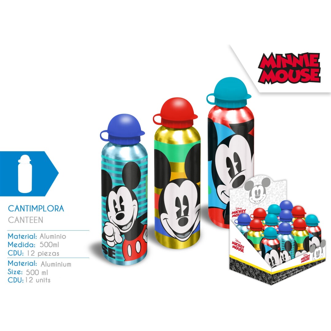 CANTIMPLORA MI50002 MICKEY ALUMINIO 500ML STD 3 DISEÑOS**