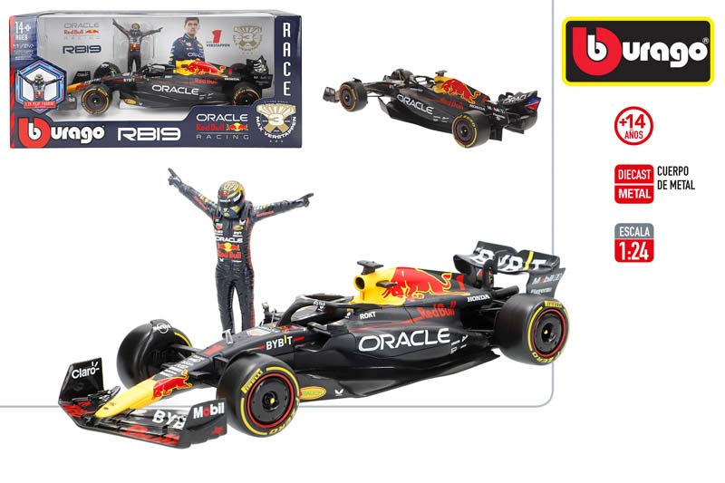 COCHE F1 78061 RED BULL 1:24 Y FIGURA MAX VERSTAPPEN