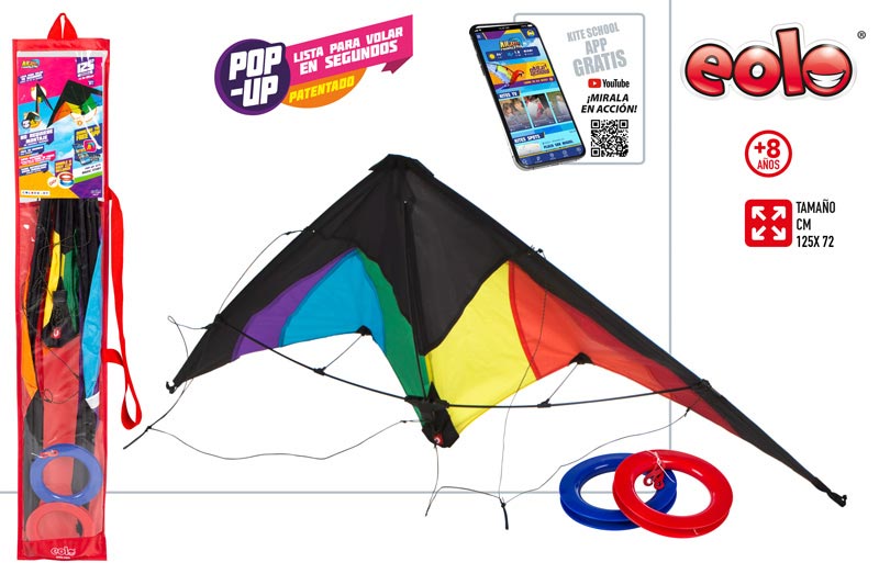 COMETA STUNT 85092 KITE POP UP 125X72CM ARCO IRIS