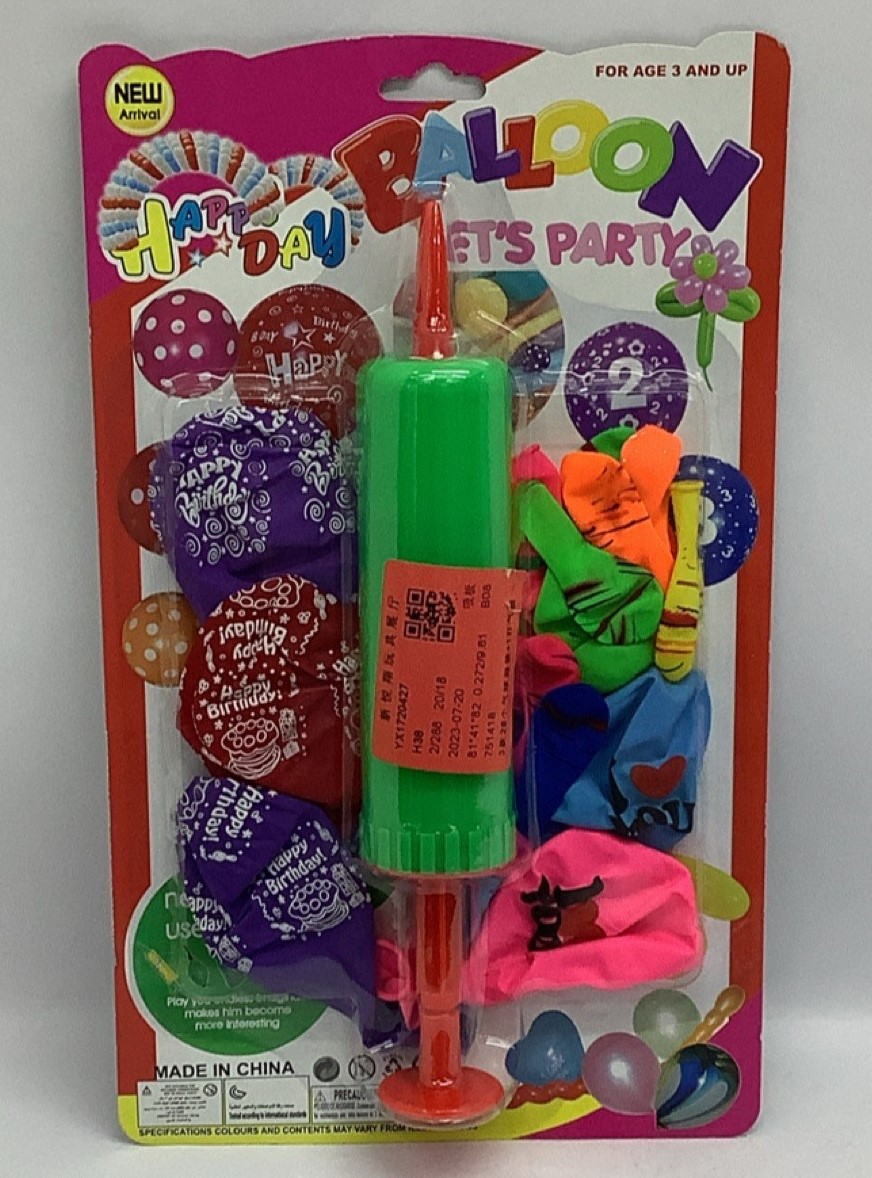 CONJUNTO GLOBOS CON INFLADOR 1325