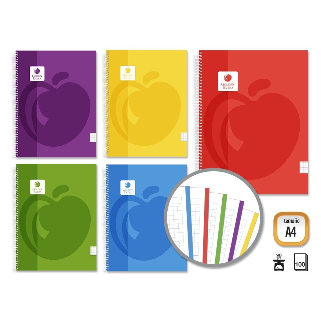 CUADERNO GOLDEN 326050 A4 100H CUADRICULA