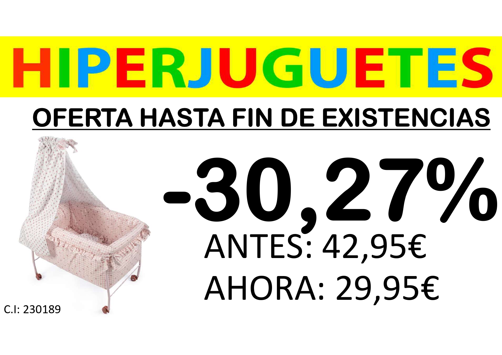 CUNA CON DOSEL LA NINA CANDELA PLEGABLE 65145**