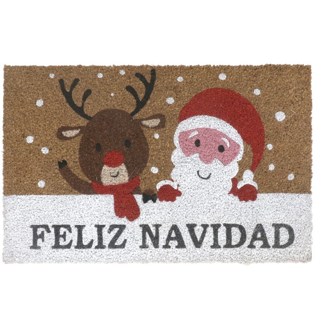 FELPUDO COCO 40X60CM SANTA FELIZ NAVIDAD