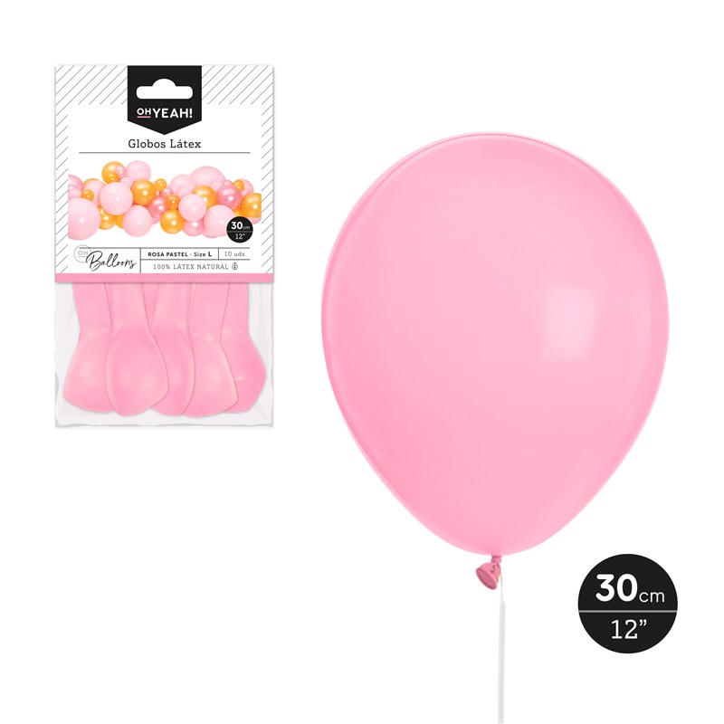 GLOBO 112-1002 ROSA PASTEL 30CM SET 10UDS