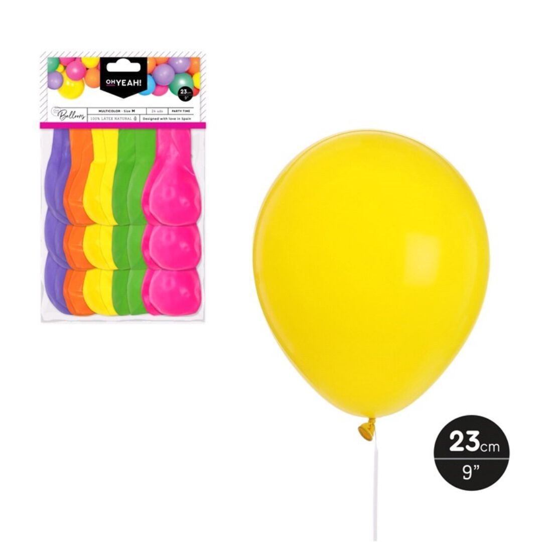 GLOBO 112-1069 COLORES STD 23CM SET 24UDS