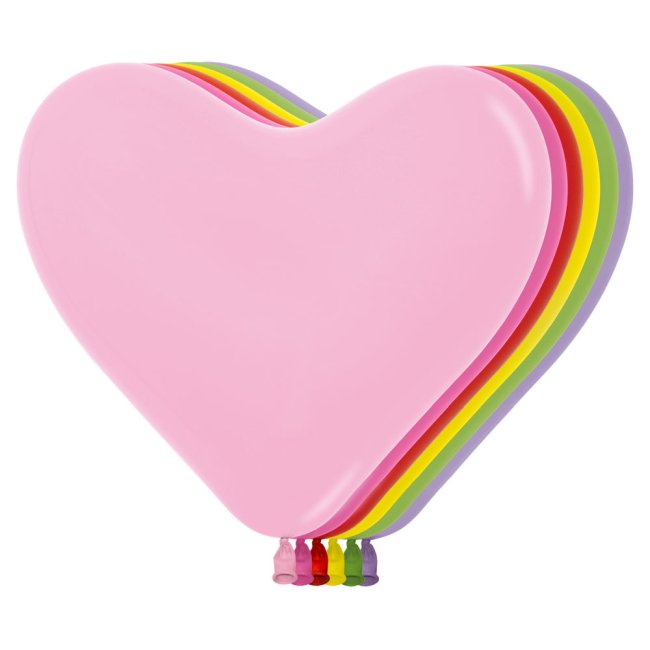 GLOBO LATEX R12-FCOR-000 CORAZON SURTIDO TROPICAL