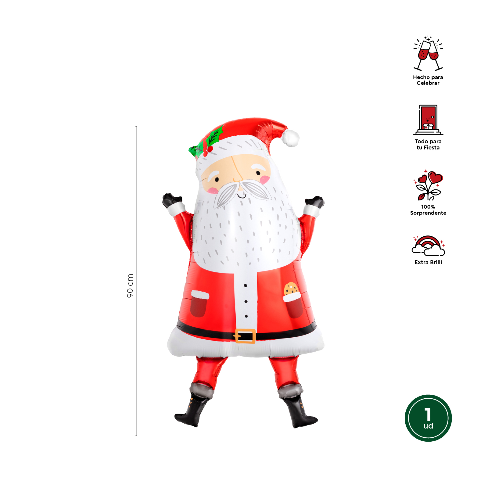 GLOBO POLIAMIDA 113-1164 PAPA NOEL 94CM APTO HELIO