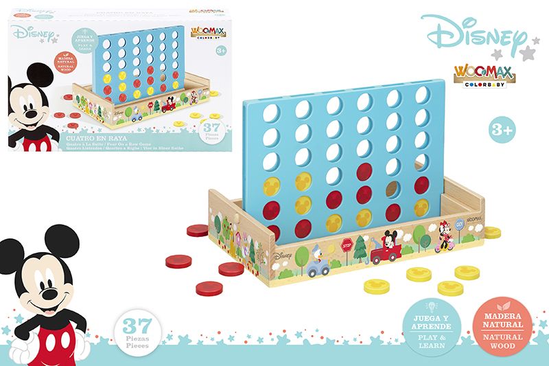 JUEGO CUATRO EN RAYA 48734 MICKEY MADERA*