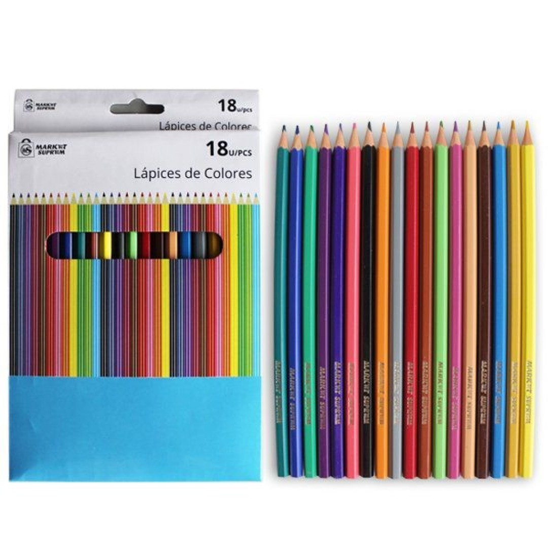 LAPICES A5781 COLORES PLASTICO 18 UDS 17CM