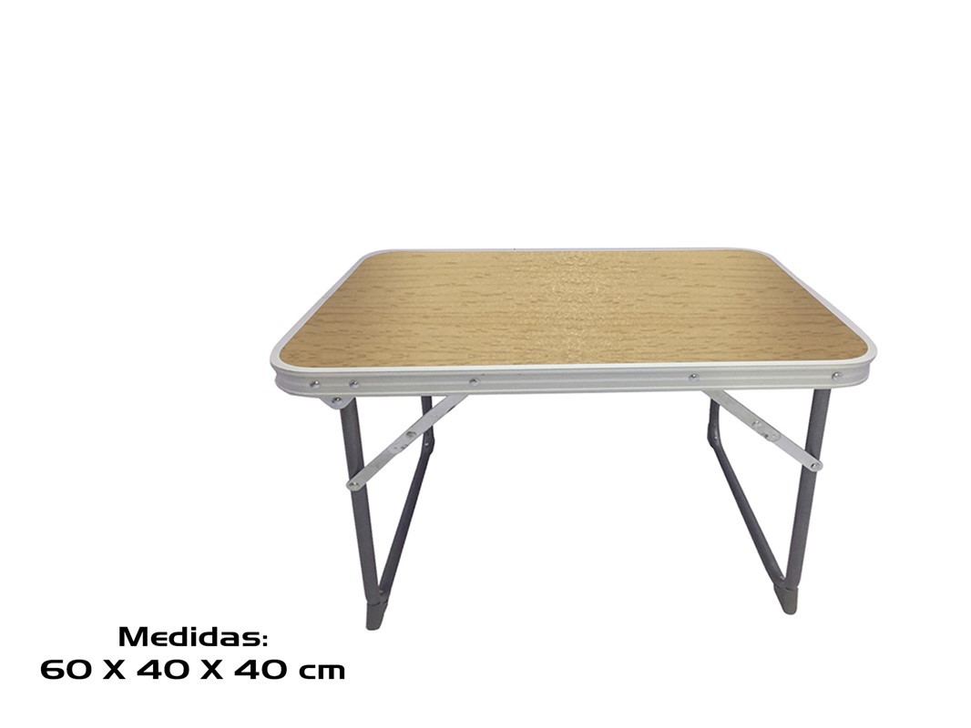 MESA CAMPING HIERRO 60X40X40CM MARRON