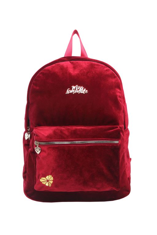 MOCHILA ML62928 32X13X42CM MISS LEMONADE VELVET BORDEAUX