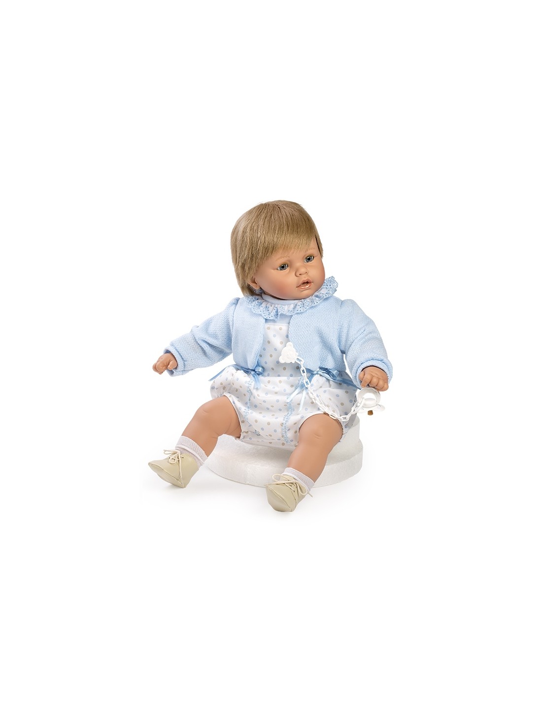 MUÑECO BABY DULZON 80511 LLORON PELELE Y CHAQUETA AZUL, BOLSA