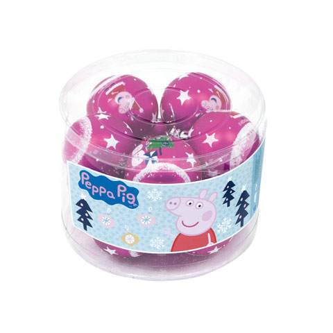 PACK 10 BOLAS ARBOL PP14019 6CM FUCSIA PEPPA PIG