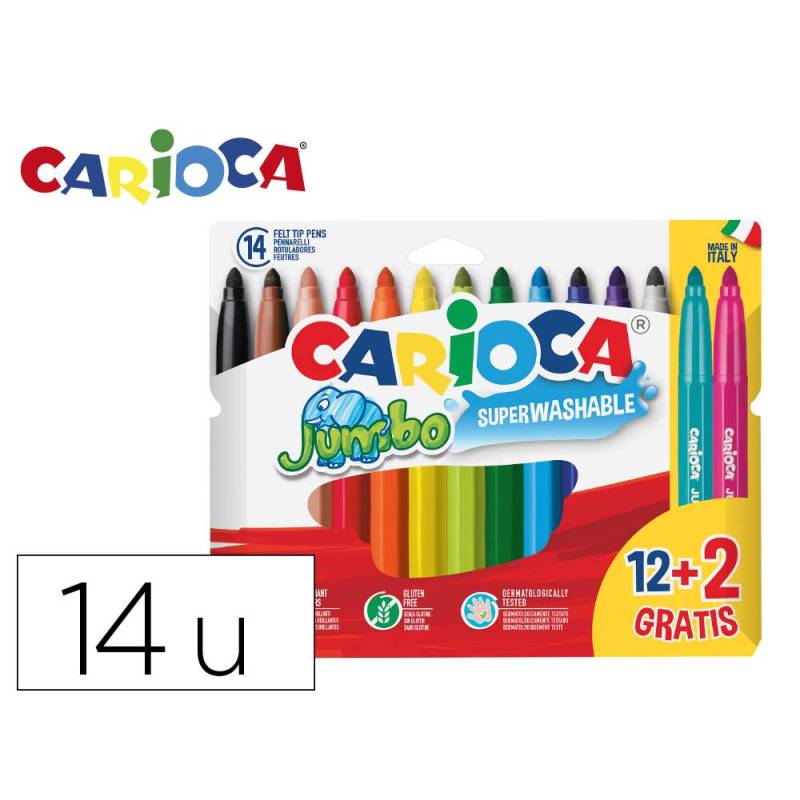 PACK 12+2 ROTULADORES 40567 JUMBO PUNTA GRUESA