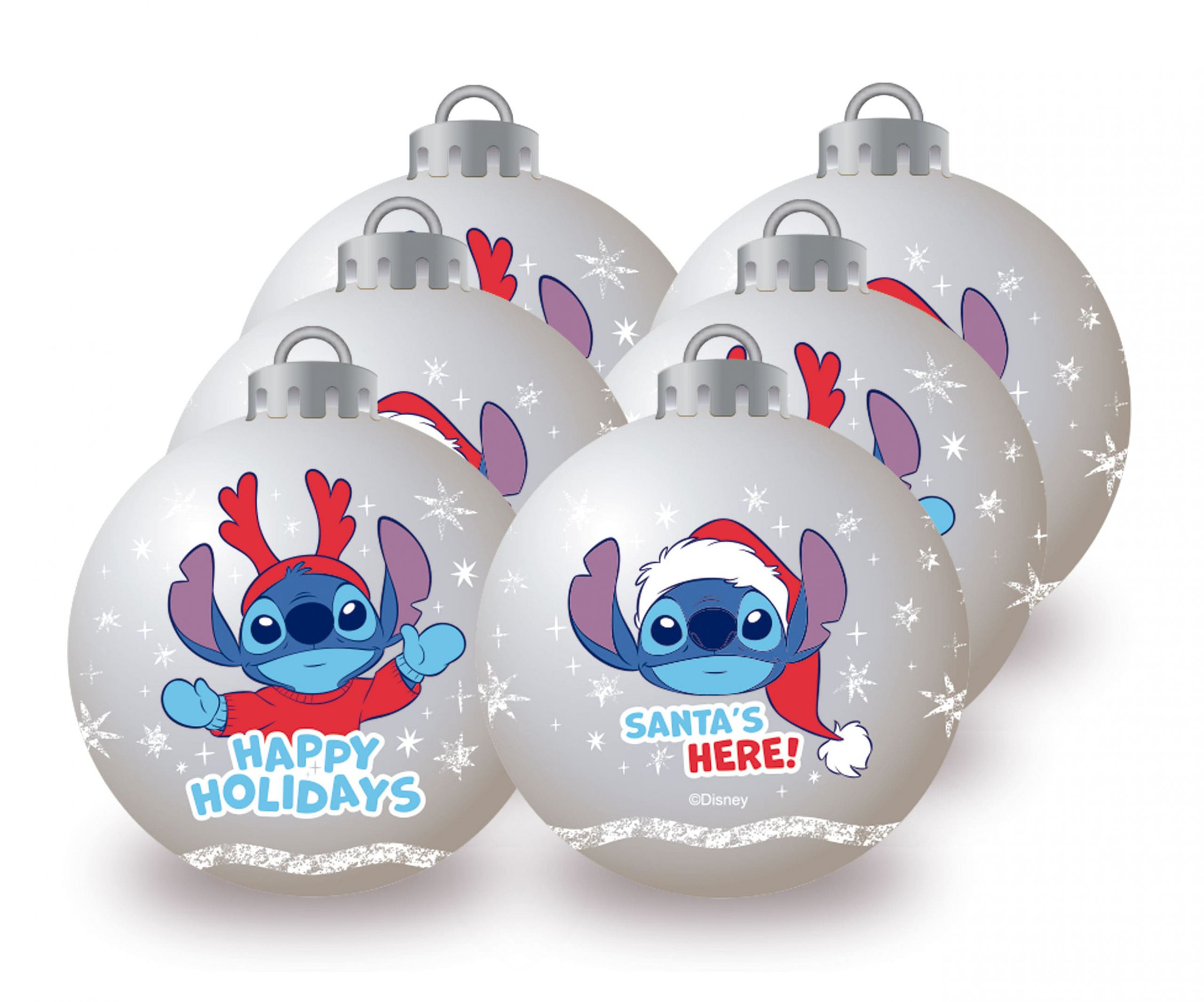 PACK 6 BOLAS WD16758 STITCH NAVIDAD