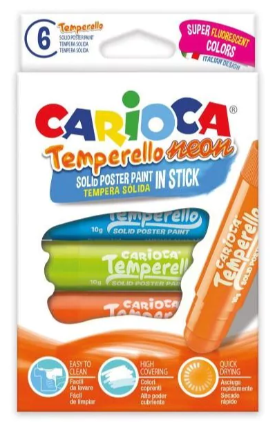 PACK 6 TEMPERAS SOLIDA NEON 42675