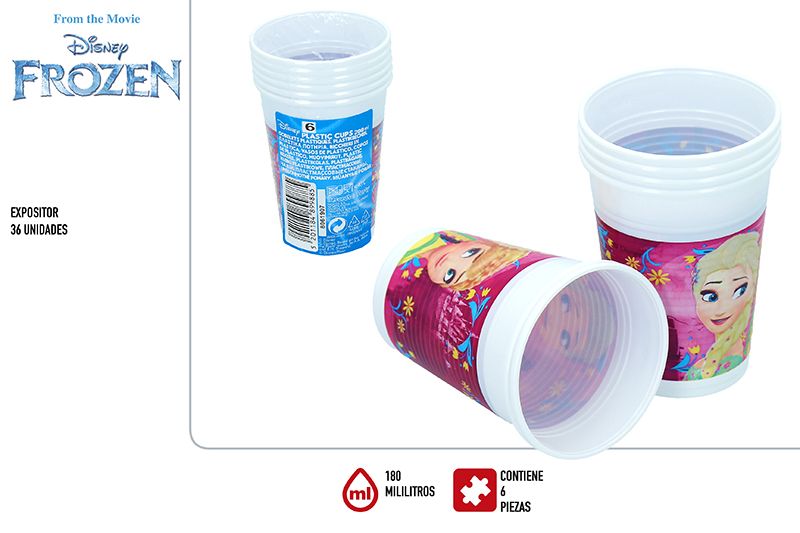 PACK 6 VASOS PLASTICO 76965 180ML FROZEN