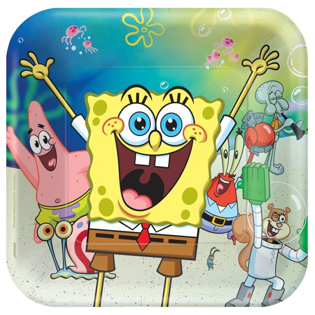 PACK 8 PLATOS BOB ESPONJA 23CM 552627-66