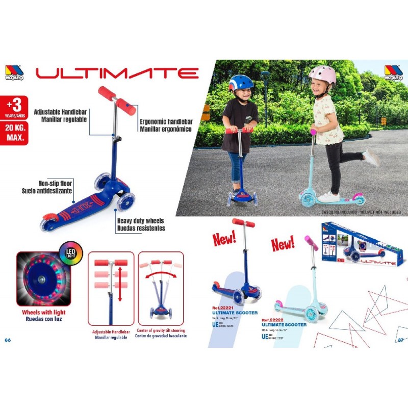 PATIN 3 RUEDAS 22221-24221 MAXI SCOOTER CON LUCES AZUL