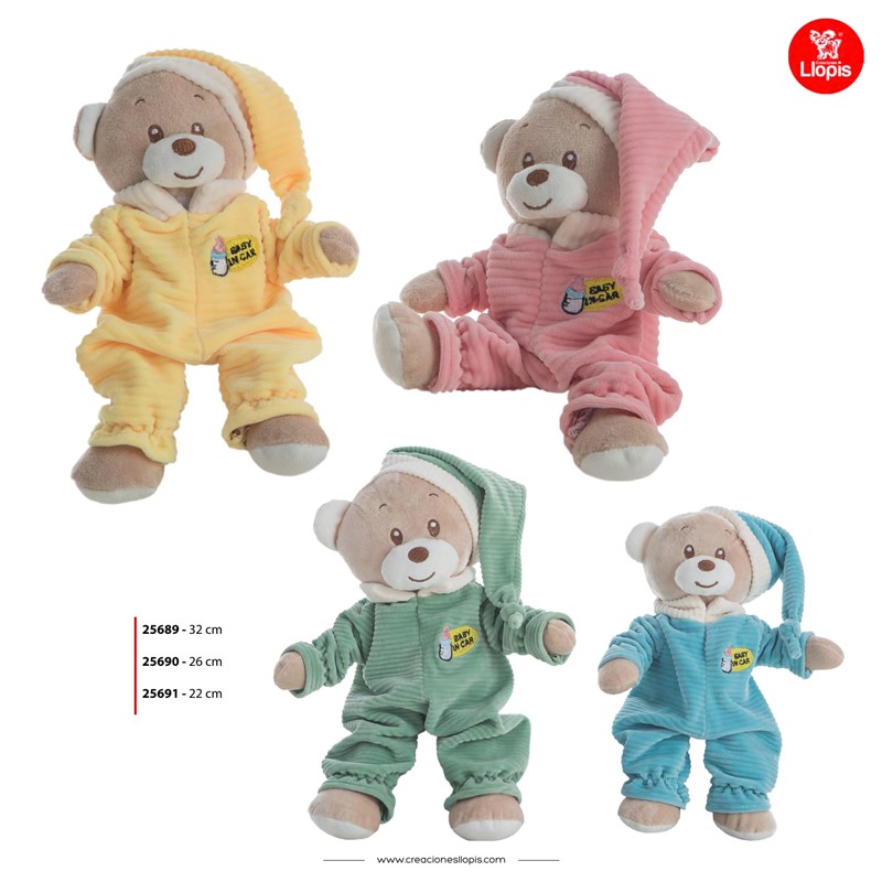 PELUCHE 25689 OSITO PIJAMA 32CM STD