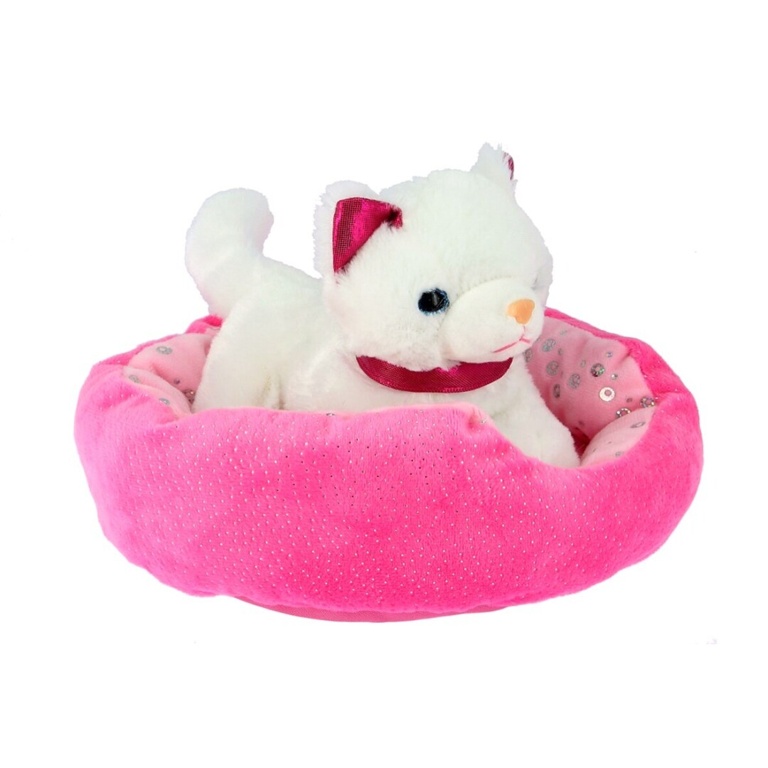 PELUCHE 3360 CANASTILLA GATO BLANCO 24X24X17CM