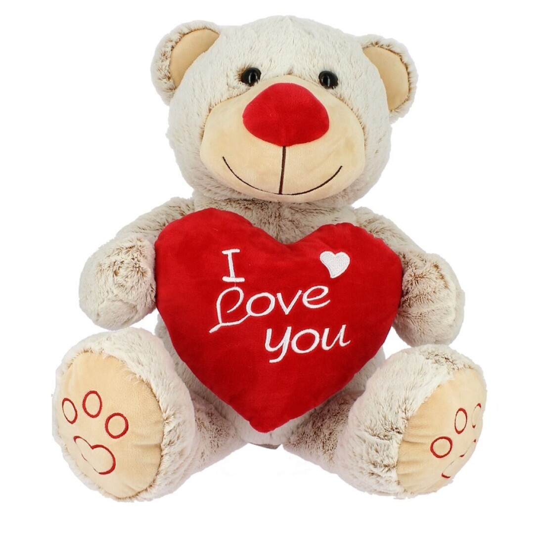 PELUCHE 5489 OSOS GRIS PIES CORAZON 60CM