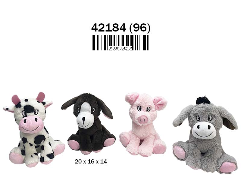 PELUCHE ANIMALES GRANJA 4 STD 42184