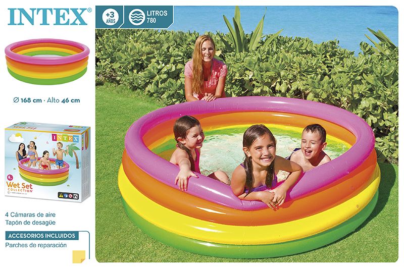 PISCINA 56441 ARCOIRIS 4 AROS 168X46CM