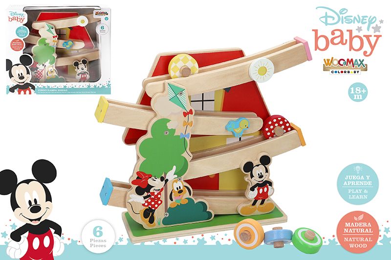 PISTA COCHES MADERA 48713 30CM MICKEY*