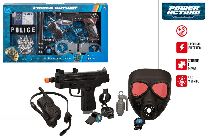 PISTOLA POLICIA 49635 C/LUZ Y SONIDO C/ACCESORIOS