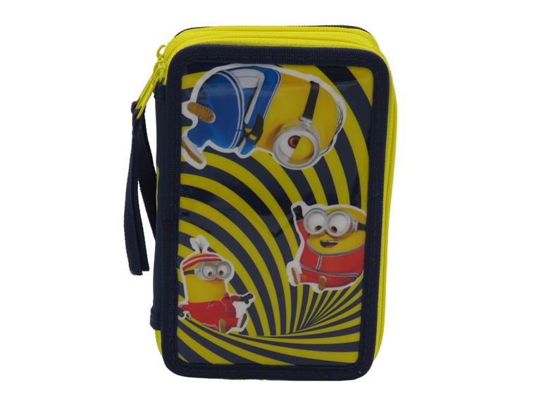 PLUMIER EP-343-MN 3 PISOS CON MATERIAL ESCOLAR MINIONS