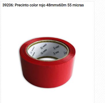 PRECINTO 39206 COLOR ROJO 48 MM X 60 M 55 MICRAS