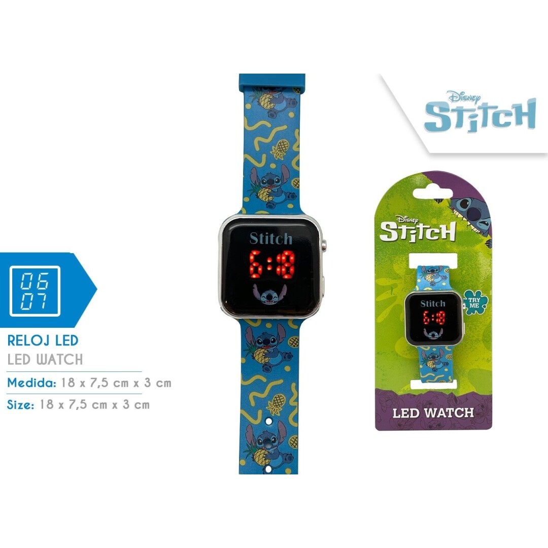 RELOJ LAS4038 LED STITCH (NK23)