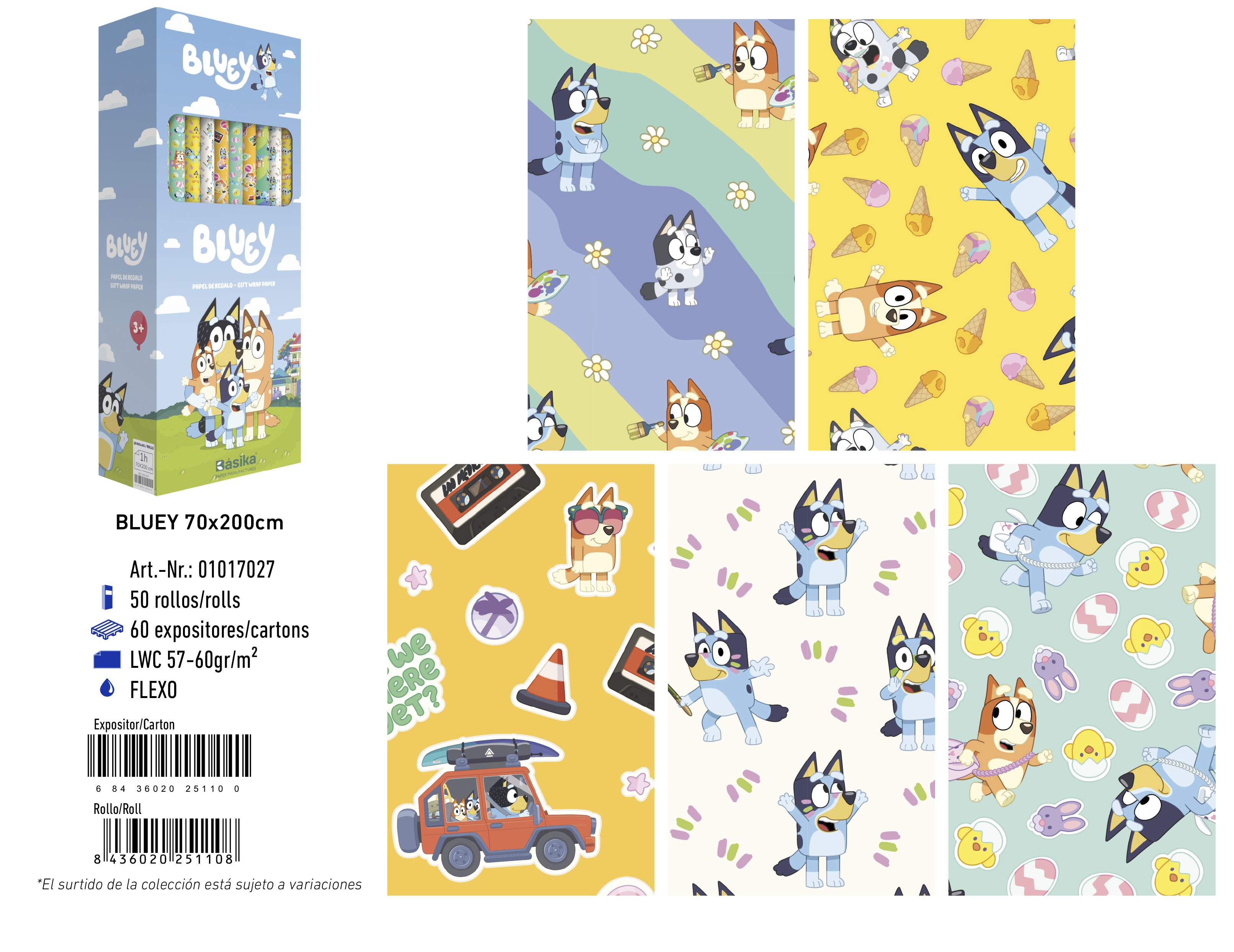 ROLLO 01017027 BLUEY 70X200