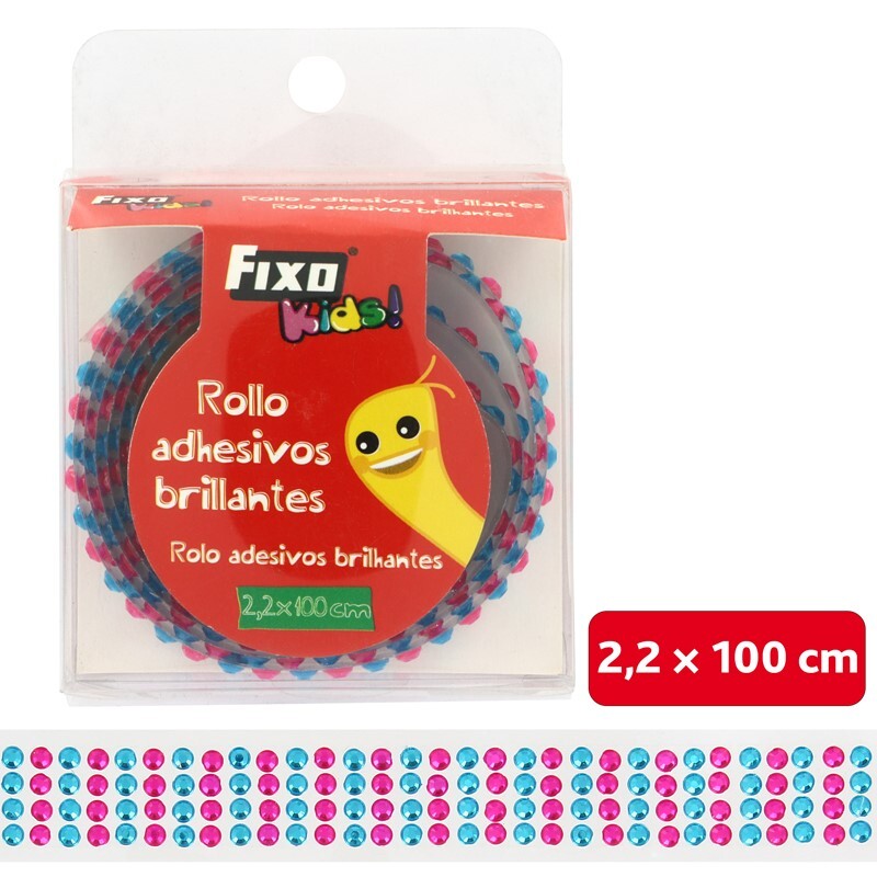 ROLLO ADHESIVOS BRILLANTES CIR.ROSA/AZUL 68070100