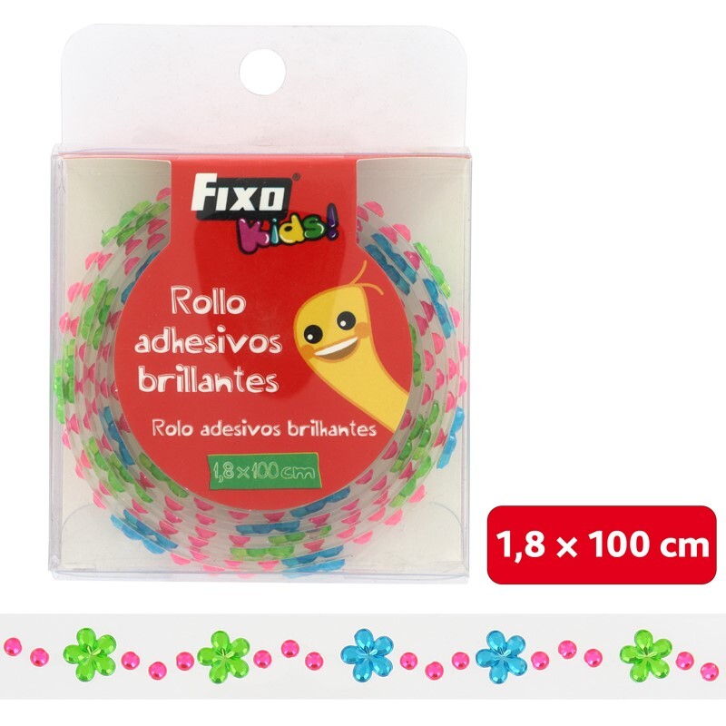 ROLLO ADHESIVOS BRILLANTES FLOR AZ/VERDE 68070005