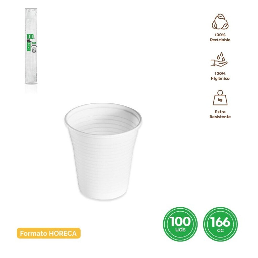 SET 100 VASOS IRROMPIBLE 5105 BLANCO