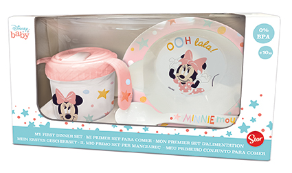 SET 3 PCS TAZA CUENCO CUCHARA 13107 MINNIE**