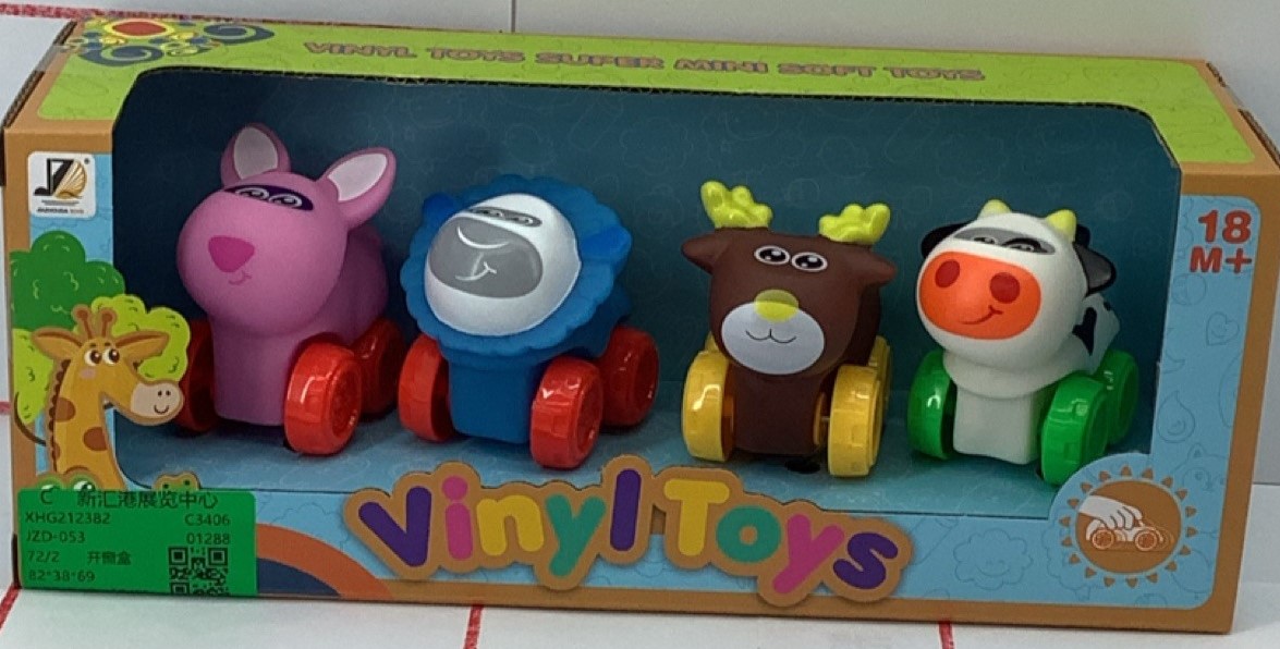 SET 4 ANIMALES MINI CON RUEDAS 1694