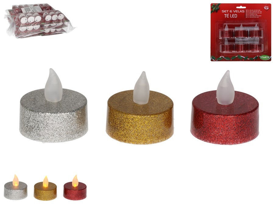 SET 6 VELAS TE LED