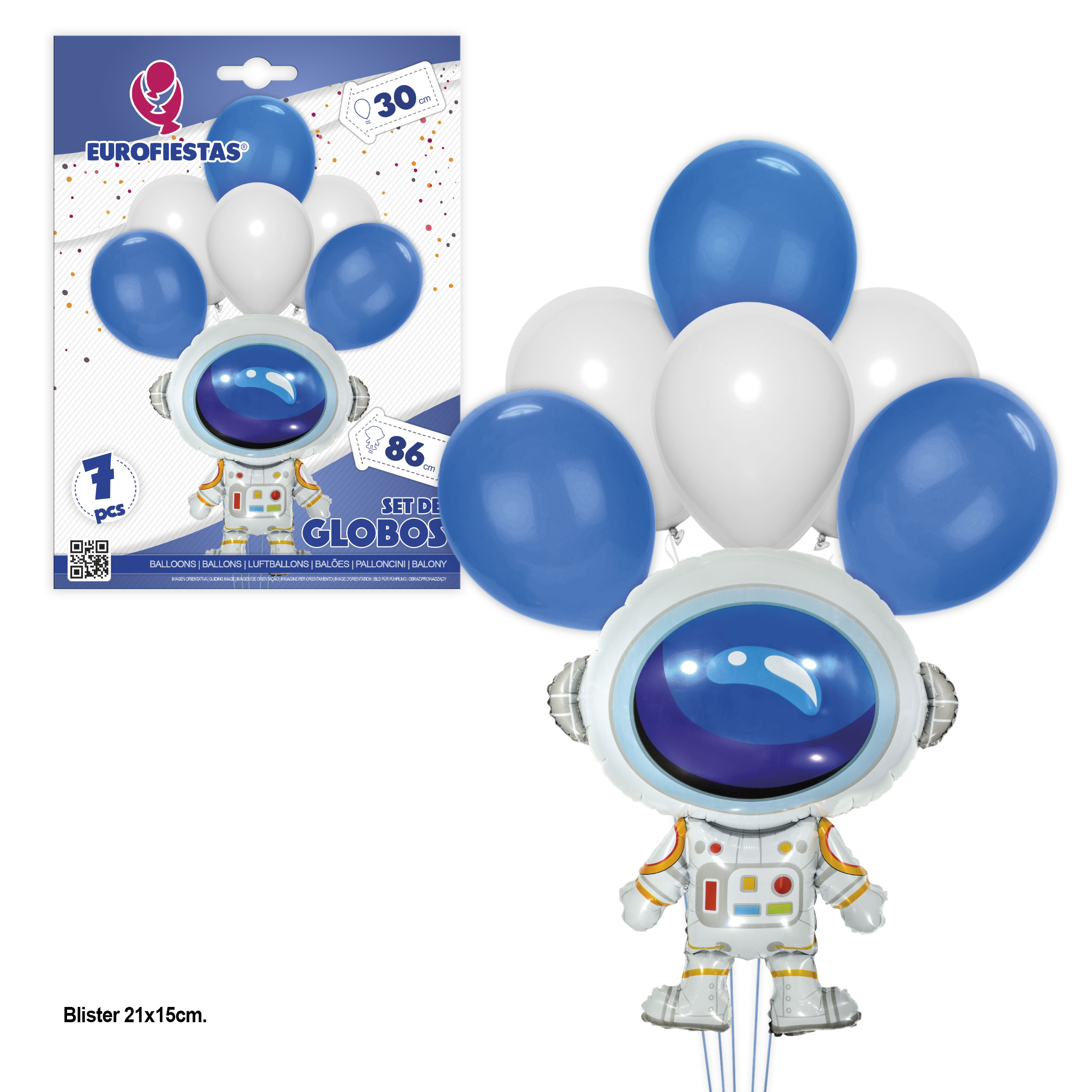 SET 7 GLOBOS 11418 POLIA. ASTRONAUTA LATEX