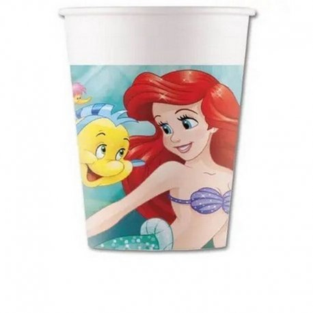 SET 8 VASOS DE PAPEL SIRENITA ARIEL PR95456