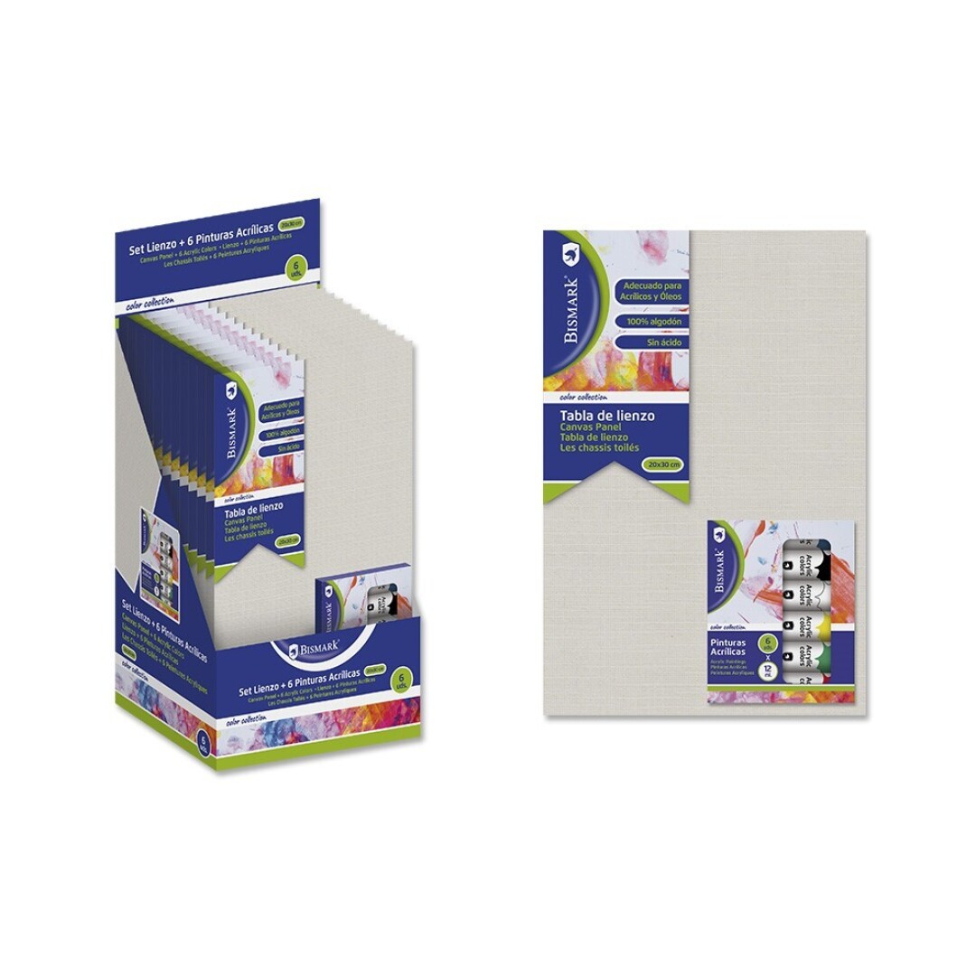 SET LIENZO C/6 PINTURAS 327034 ACRILICAS 12ML