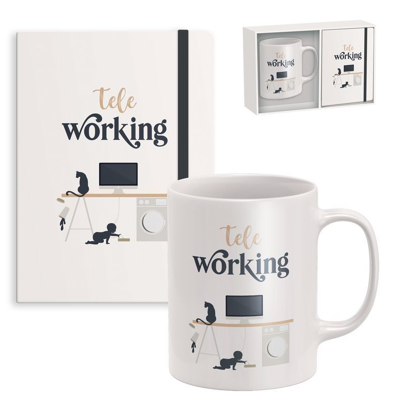 SET REGALO 2776645 TAZA 350ML CON LIBRETA TELETRABAJO