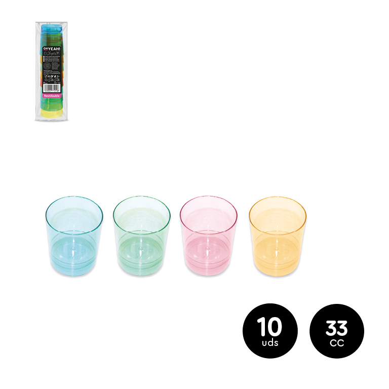 VASO CHUPITO 119-2002 COL.STD 33CC SET 10UDS