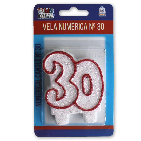 VELA A7296 30 BORDE ROJO