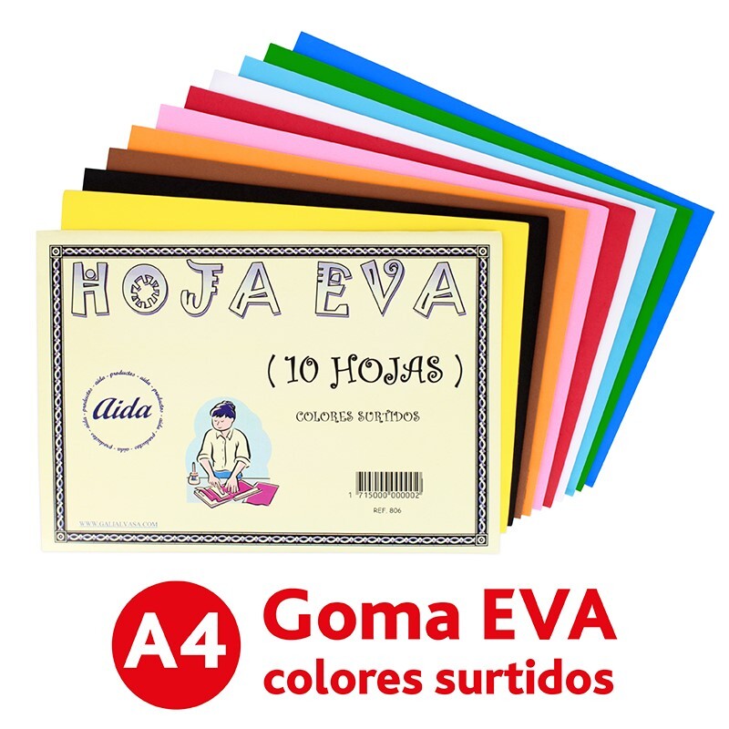 BLISTER 10 GOMA EVA 21X30 COL.SURTIDOS 806 | 34043499