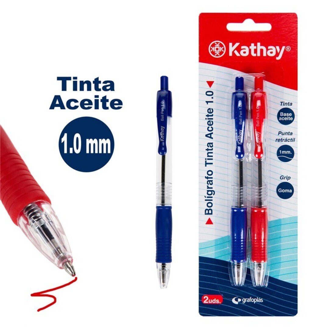 BLISTER 2 BOLIS 1MM T.ACEITE AZUL+ ROJO 86210398