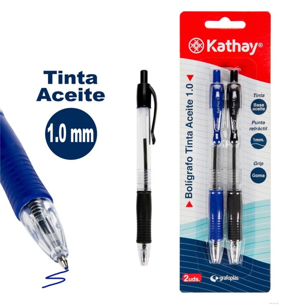 BLISTER 2 BOLIS 1MM T.ACEITE AZUL+NEGRO 86210399